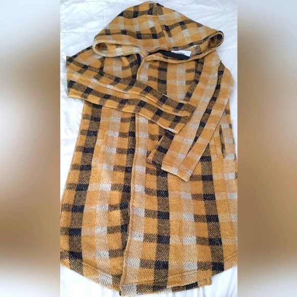 Black Island Plaid Hooded Zip Cardigan *NWT* - Picture 2 of 10